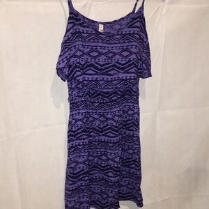 Mudd Spaghetti Strap Casual Mini Dress | Purple and Black | Junior Size M